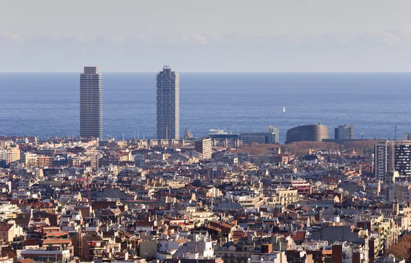 Barcelona city view, Španělsko. — Stock fotografie