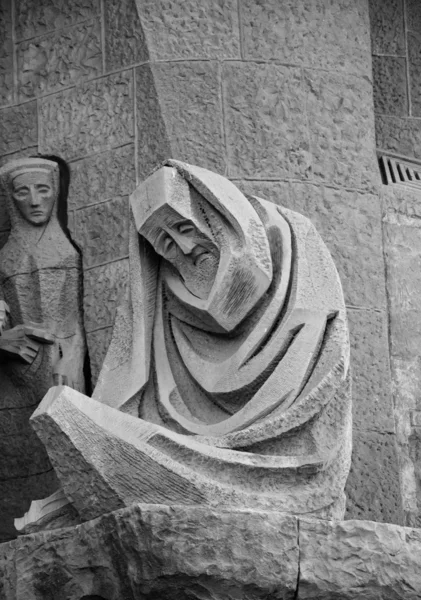 Sad man sculpture at Sagrada Familia — Stock Photo, Image
