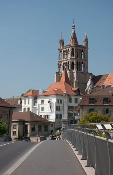 Cathedral tower in Lausanne — Stock Photo, Image