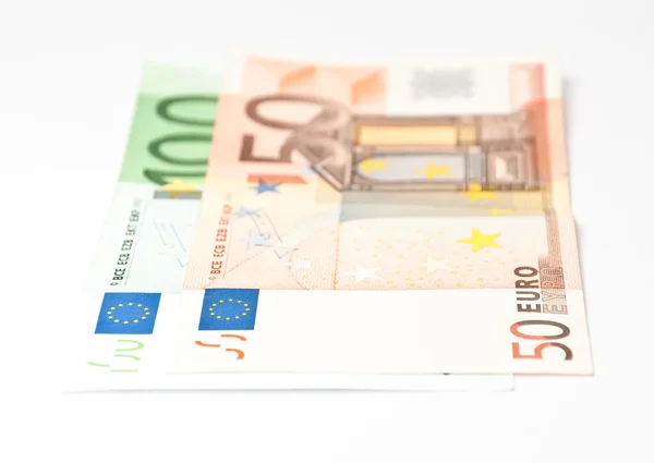 Honderd en vijftig eurobankbiljetten — Stockfoto
