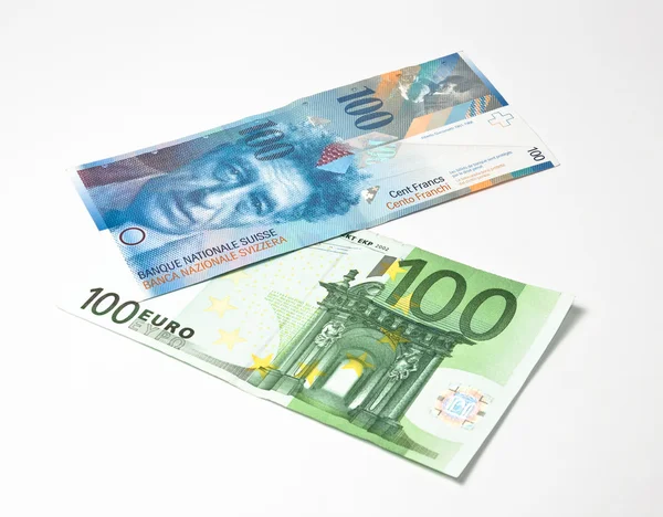 Frank up euro down — Stock Photo, Image