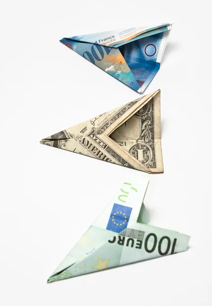 Three banknote planes — Stock Photo, Image