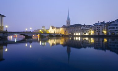 Zurich at night clipart