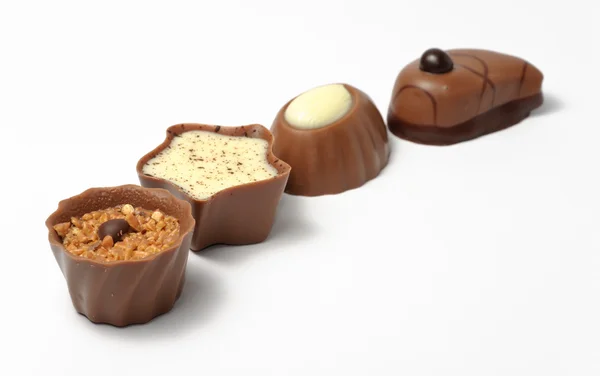Verschiedene hausgemachte Schokoladenbonbons — Stockfoto
