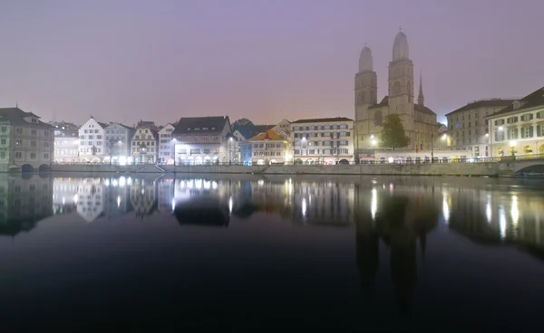 Zürich på natten — Stockfoto
