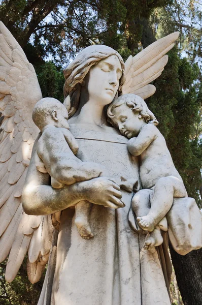 Angel with two little childs — Stock Photo, Image