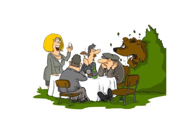 Bear in picnic clipart