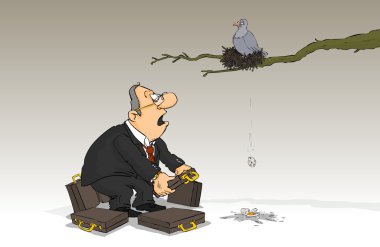 The man and pigeon clipart