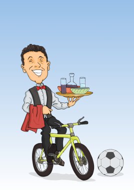 Smiling waiter clipart