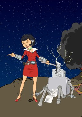 Robot destroyer clipart