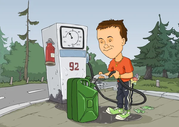 Posto de gasolina — Vetor de Stock