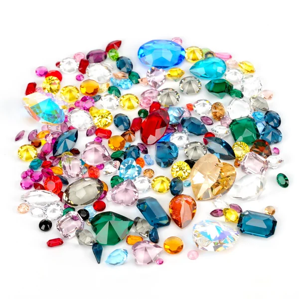 Bright gems isolated on white background — Stock Photo, Image