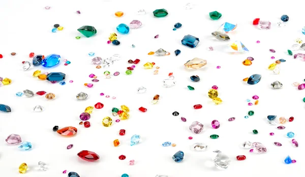 Bright gems isolated on white background — Stock Photo, Image