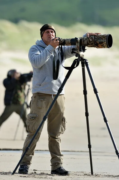 Fotógrafo de vida selvagem ao ar livre — Fotografia de Stock