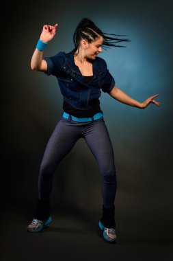 Young woman exercising clipart