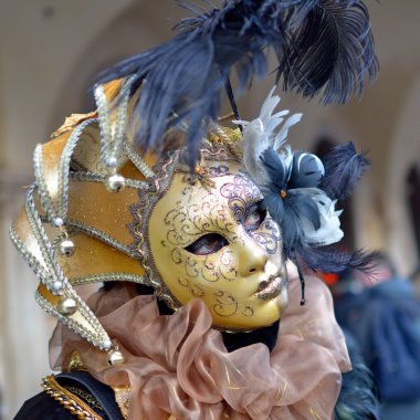 Colorful artistic masks on the Carnival of Venice clipart