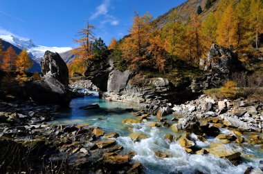 Mountain landscape in autumn clipart