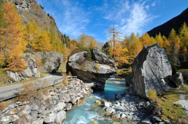 Sonbaharda dağ manzarası