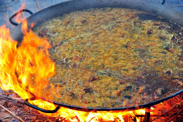 Παέγια - Ισπανικά παραδοσιακά τρόφιμα — Φωτογραφία Αρχείου