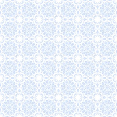 Seamless Pale Blue Kaleidoscope Mandala Background Wallpaper clipart