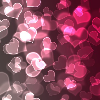 Pink & White Bokeh Hearts Background Wallpaper clipart