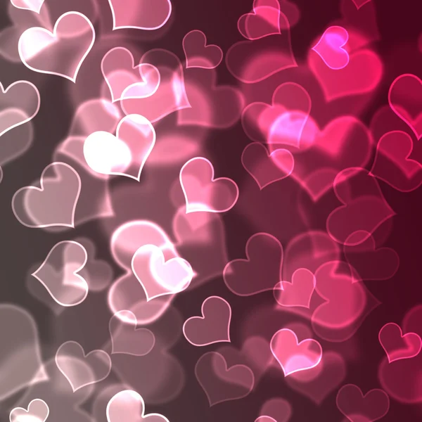 Bokeh srdce růžové & bílé pozadí na plochu — Stock fotografie