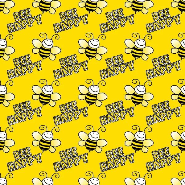 Parlak sarı zemin üzerinde sorunsuz bumblebees — Stok fotoğraf