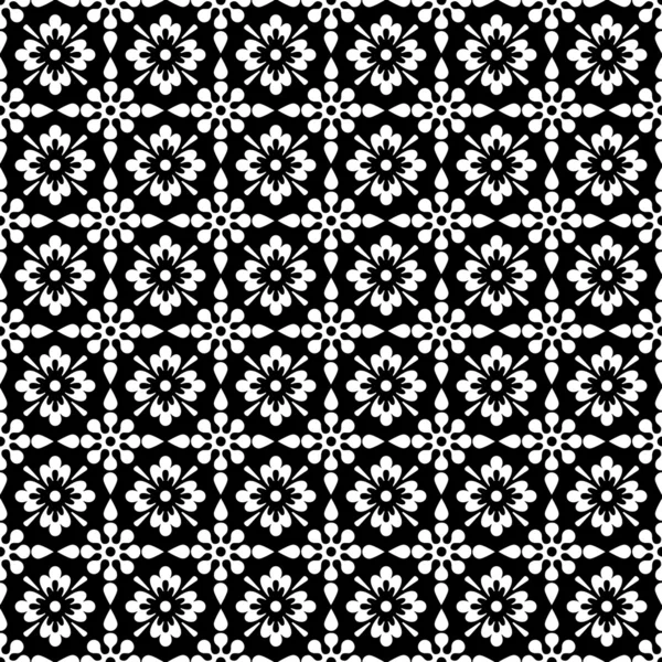 Seamless White & Black Floral Background Wallpaper — Stock Photo, Image
