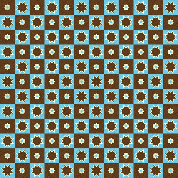 Seamless Retro Pattern Stars and Flowers — Stock Photo, Image