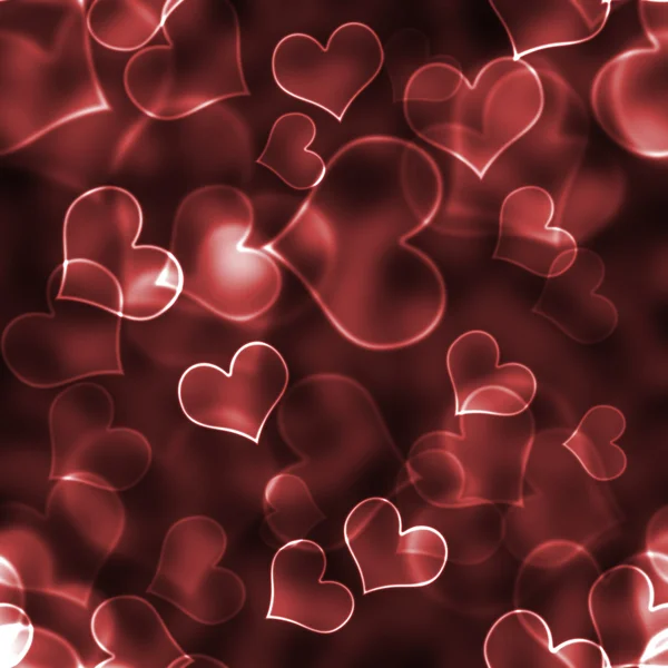 Rött hjärta bokeh bakgrund — Stockfoto