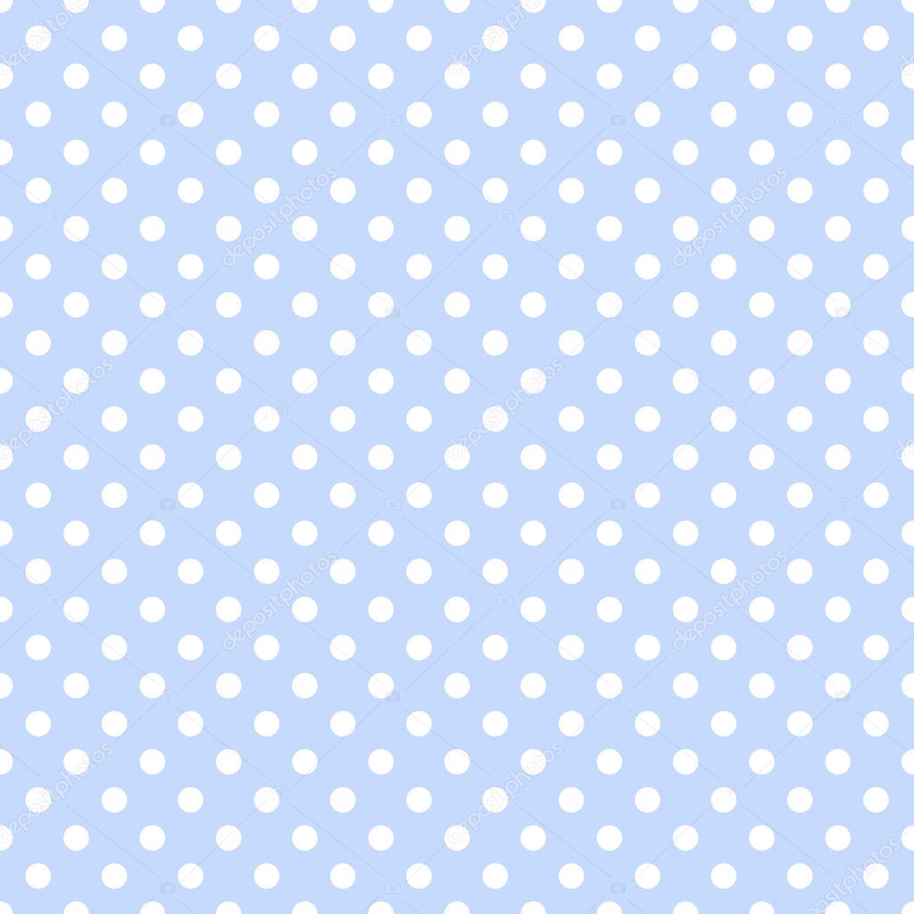 White Polka Dots on Pale Blue