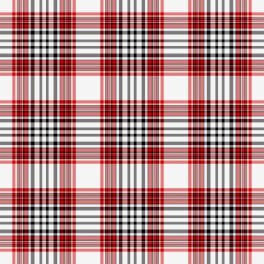 Seamless Red, White, & Black Plaid clipart