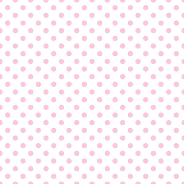 Бледные розовые точки польки на белом
