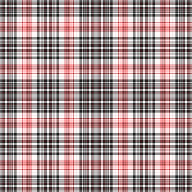 Seamless Red, White, & Black Plaid clipart