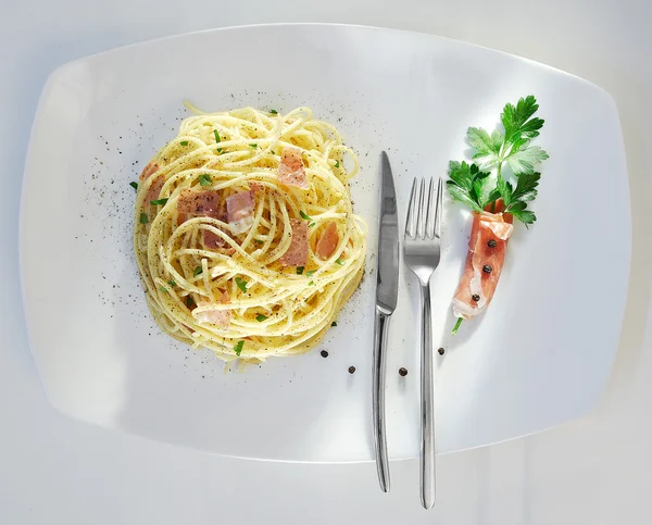Spagetti carbonara — Stok fotoğraf