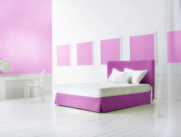 Minimaler Schlafzimmer-Hintergrund — Stockfoto