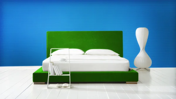 Colorful minimal bedroom — Stock Photo, Image