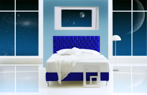 Schlafzimmer mit Aussicht — Stockfoto