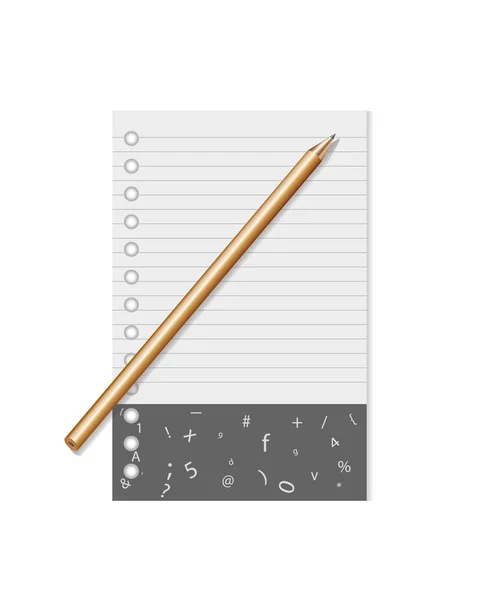 Notizbuch mit Bleistift — Stockvektor