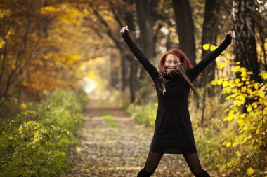 Woman autumn portrait clipart