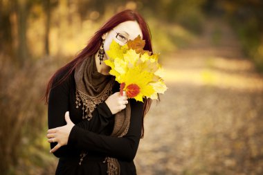 Woman autumn portrait clipart