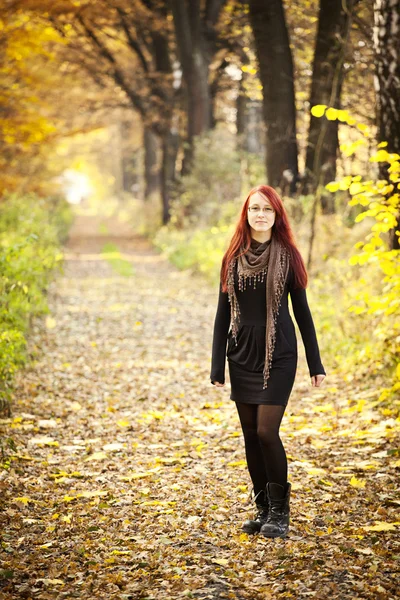 Kadın sonbahar portre — Stok fotoğraf