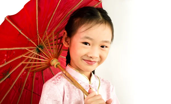 Asian Girl holding an umbrella — Stock Photo, Image