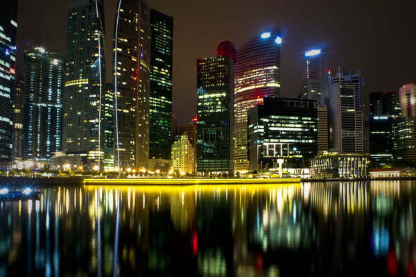 A generic city night view at water bayfront