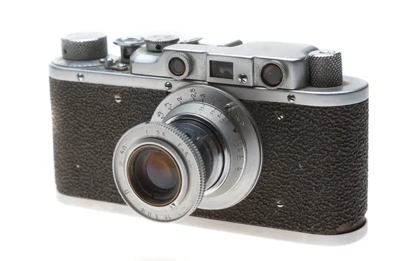 Starý fotoaparát na bílém pozadí — Stock fotografie