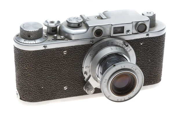 Beyaz arkaplandaki eski kamera — Stok fotoğraf