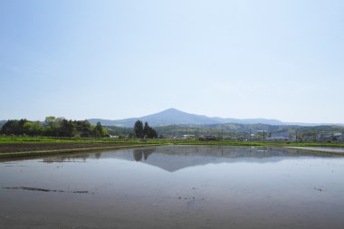 mt.Himekami ve pastoral manzara