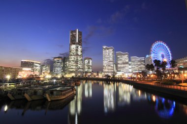 The night view of minatomirai clipart