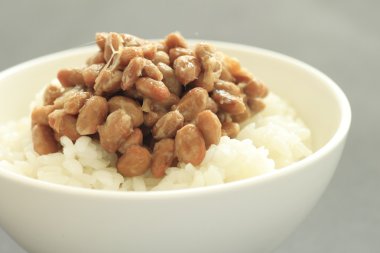 Natto(fermented soy beans) on rice clipart