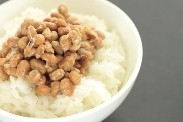 stock image Natto(fermented soy beans) on rice